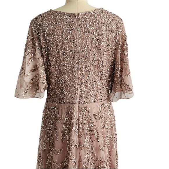 Mac Duggal 93681 Lilac Sequined Kimono Sleeve High Formal Maxi Gown | Size 14 - Picture 15 of 15